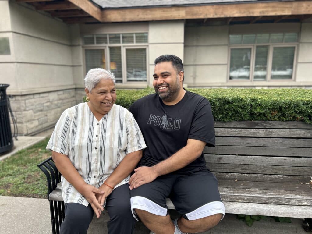 Smiling and Laughing outside landscape