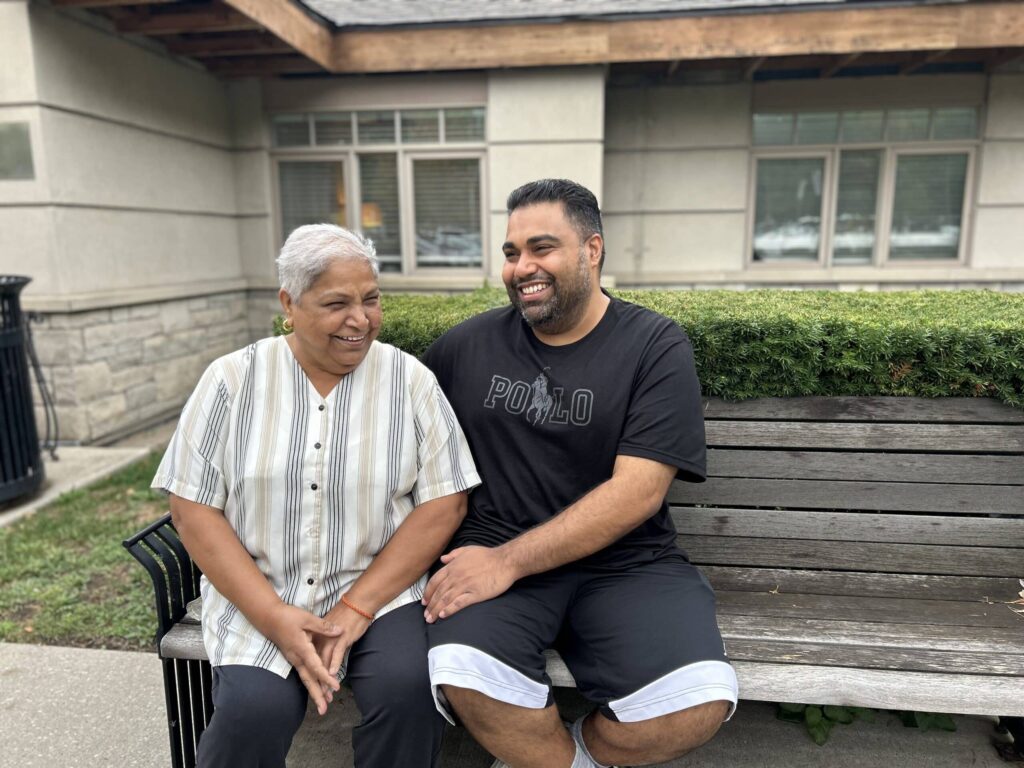Smiling and Laughing outside landscape
